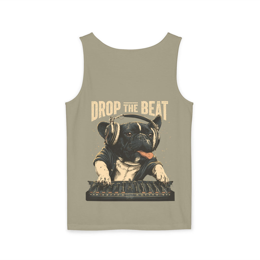 Music Festival Tank Top – "Drop the Beat" Frenchie DJ Graphic Tank