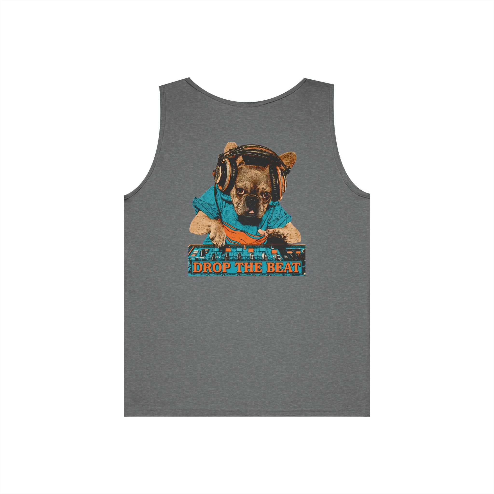 DJ Dog Tank Top - "Drop The Beat" Graphic Music Lover Tank