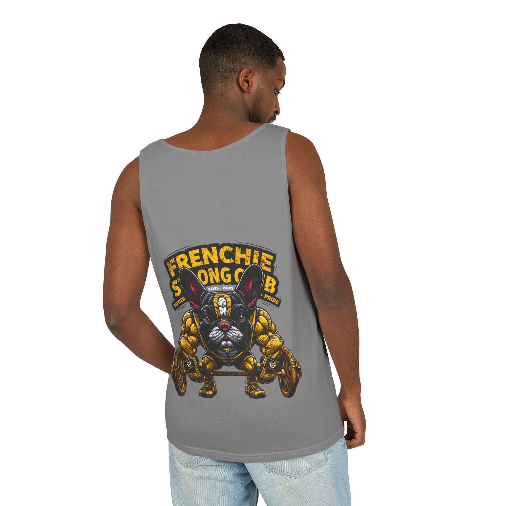 Power Paws Tank Top — "Frenchie Strong" Graphic Dog Fitness Tank