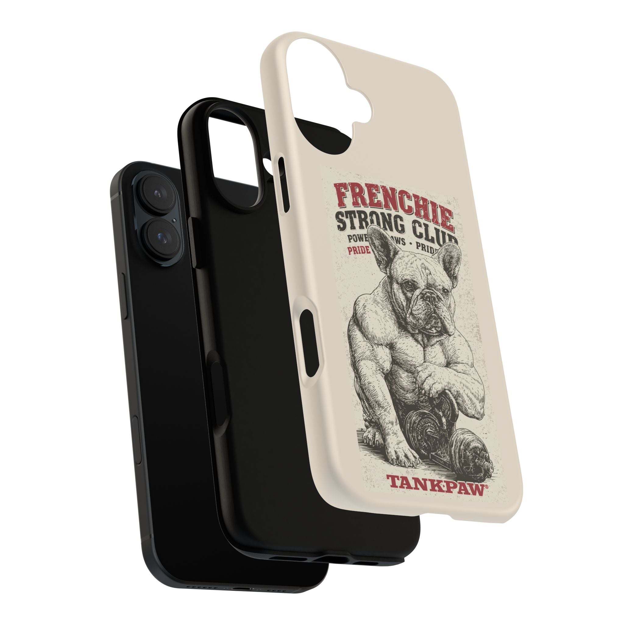TankPaw® Frenchie Strong Club Premium Phone Case – Vintage French Bulldog Protective