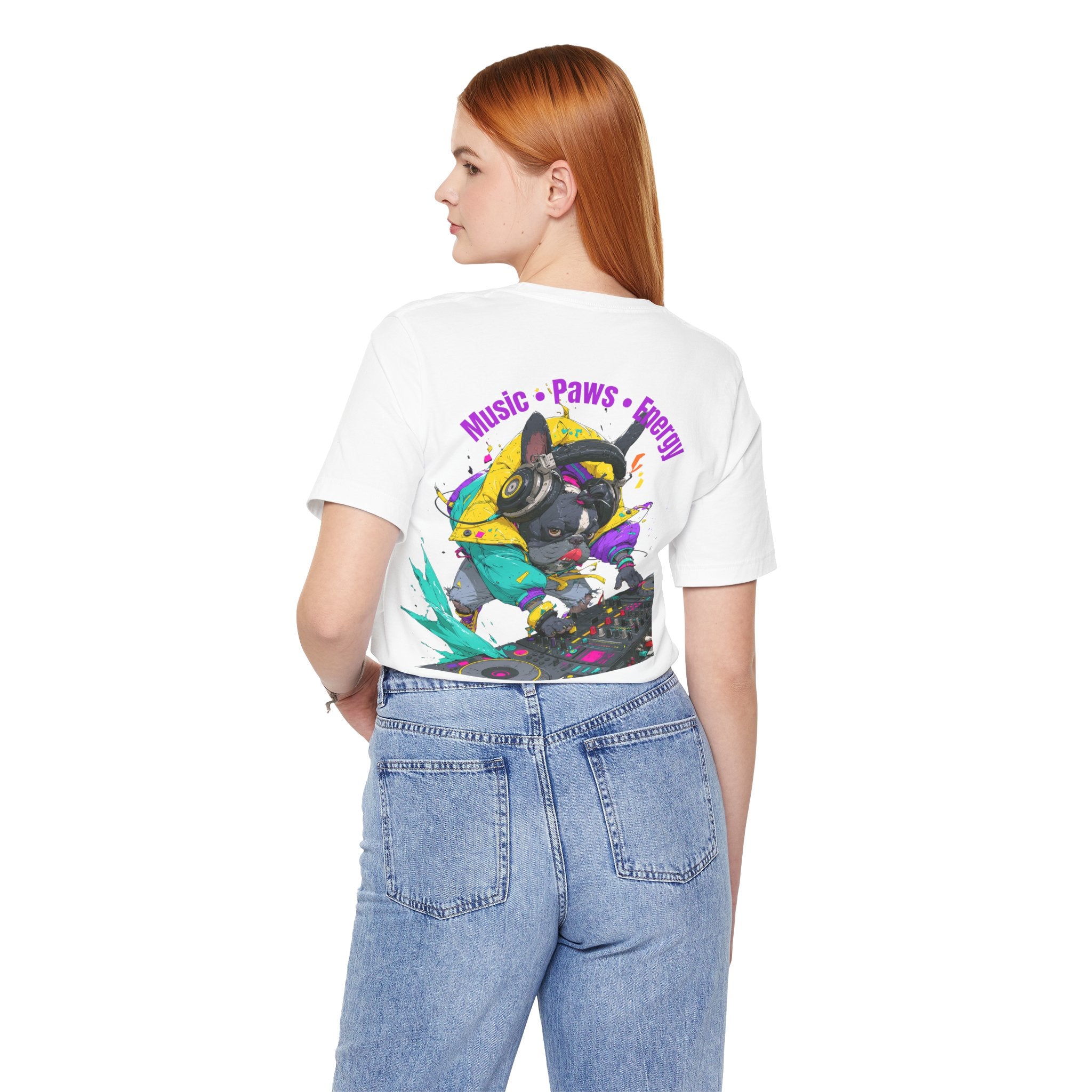 DJ French Bulldog T-Shirt — "Music • Paws • Energy" Graphic Tee