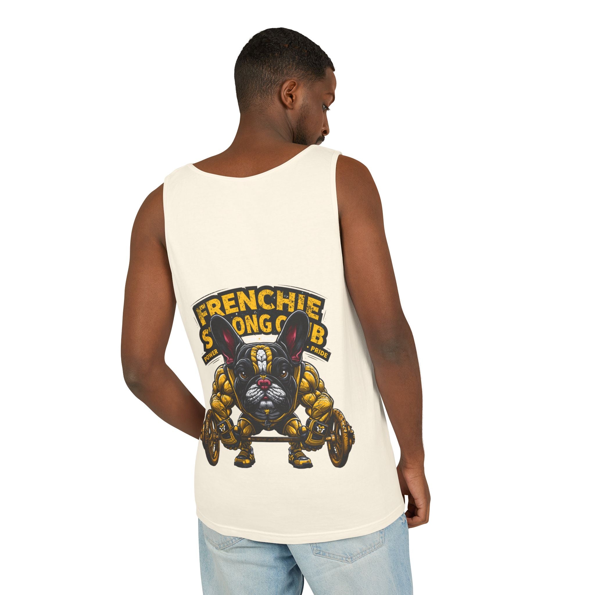 Power Paws Tank Top — "Frenchie Strong" Graphic Dog Fitness Tank