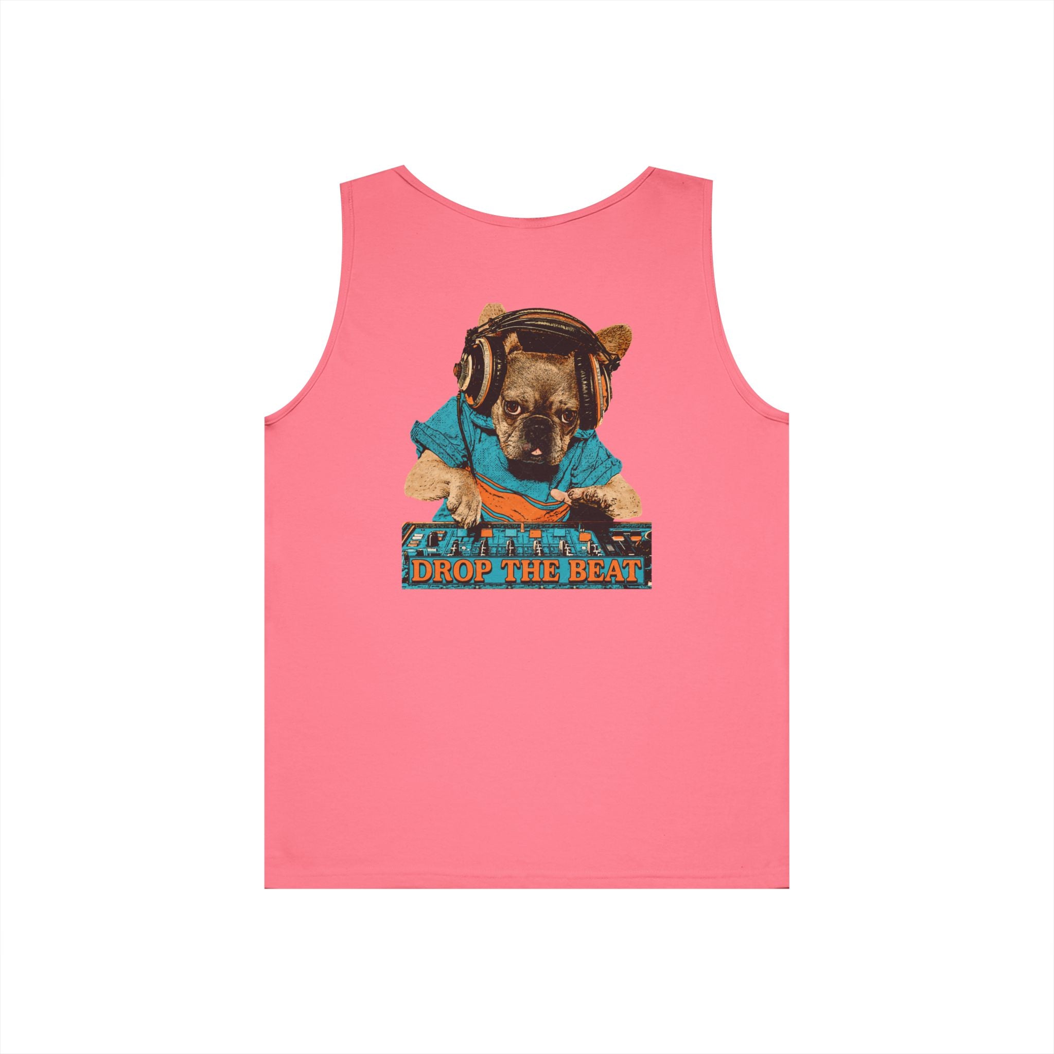 DJ Dog Tank Top - "Drop The Beat" Graphic Music Lover Tank