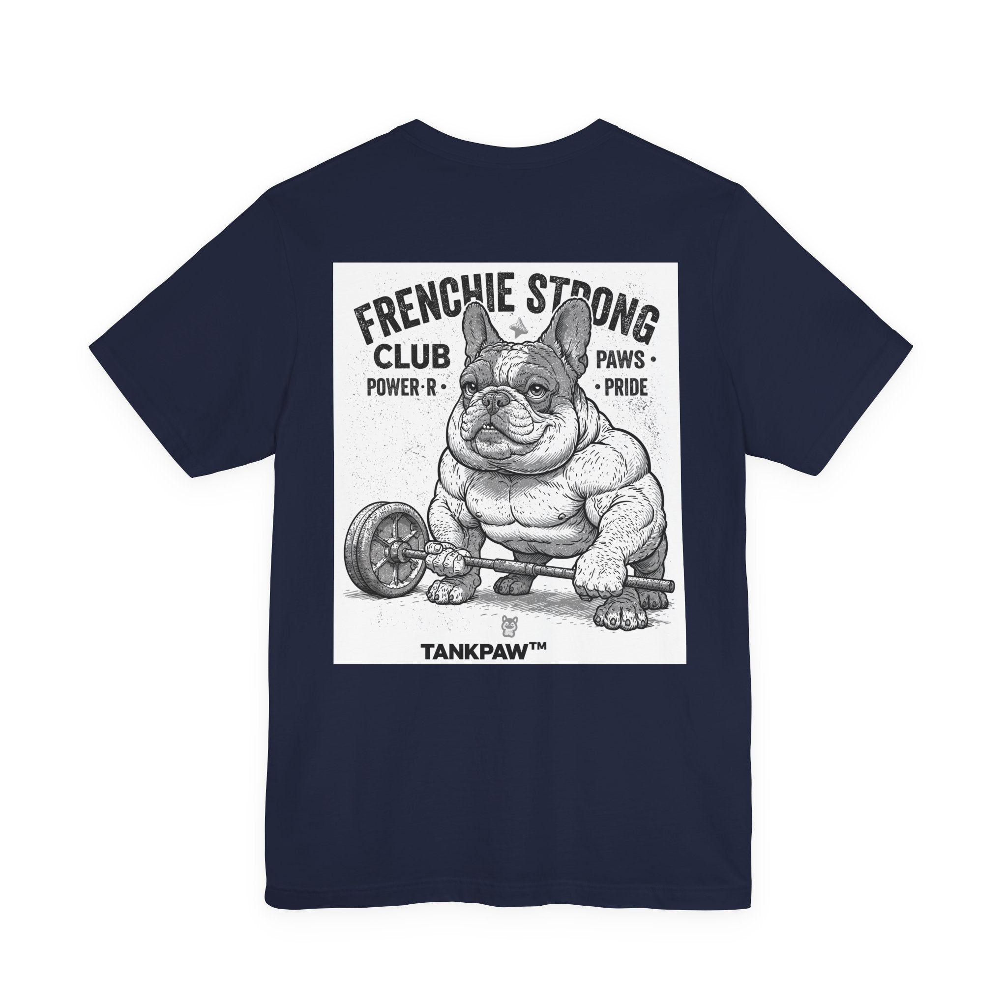 Strong Frenchie Club T-Shirt – Muscular French Bulldog Shirt for Pet Lovers