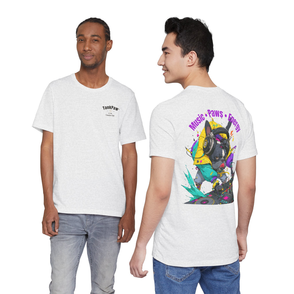 DJ French Bulldog T-Shirt — "Music • Paws • Energy" Graphic Tee