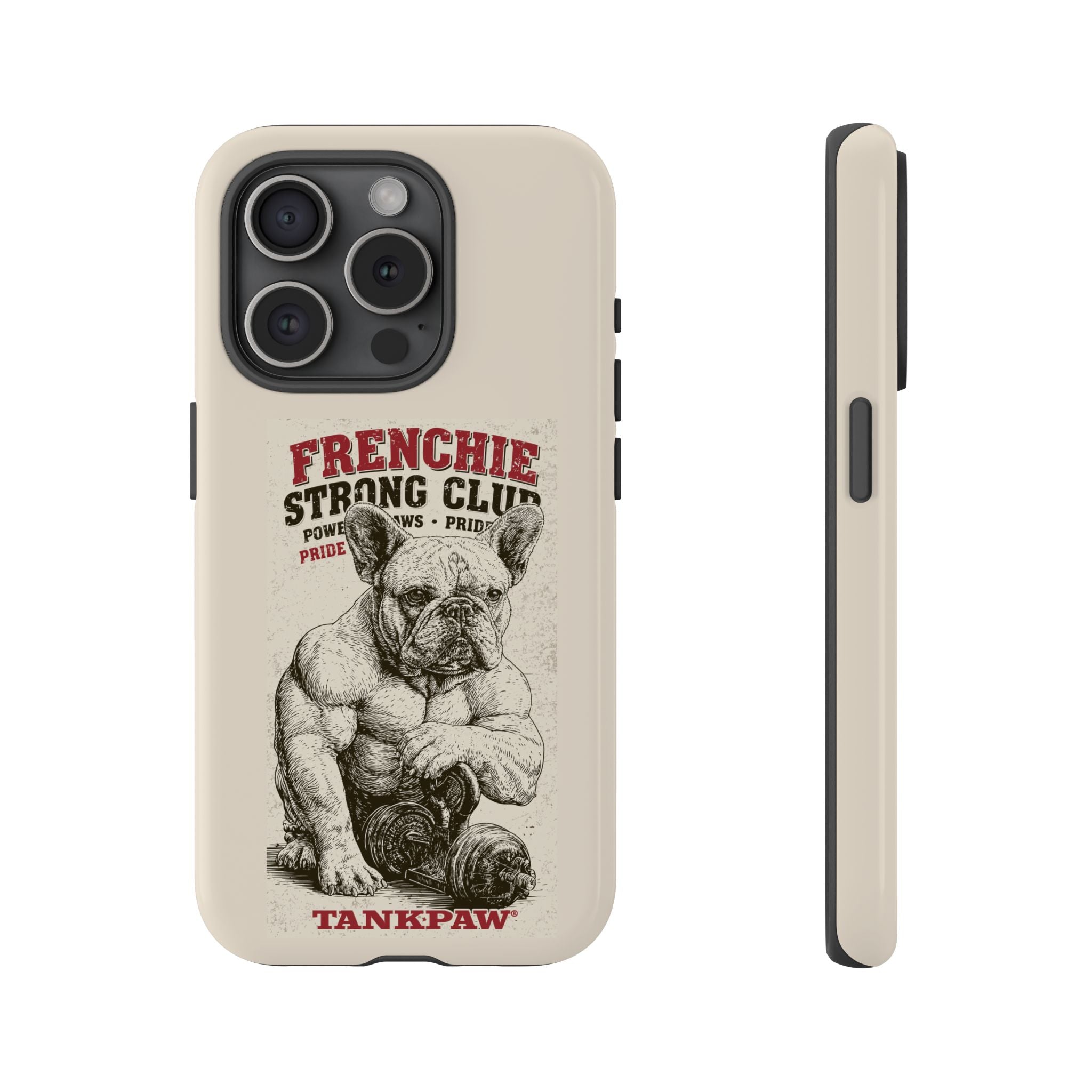 TankPaw® Frenchie Strong Club Premium Phone Case – Vintage French Bulldog Protective