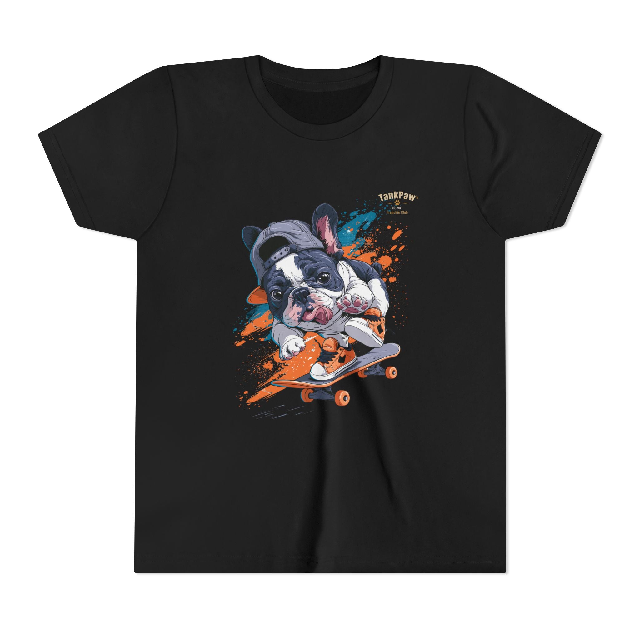 Youth Skateboarding French Bulldog Tee — Cute Skate Pup Graphic Shirt