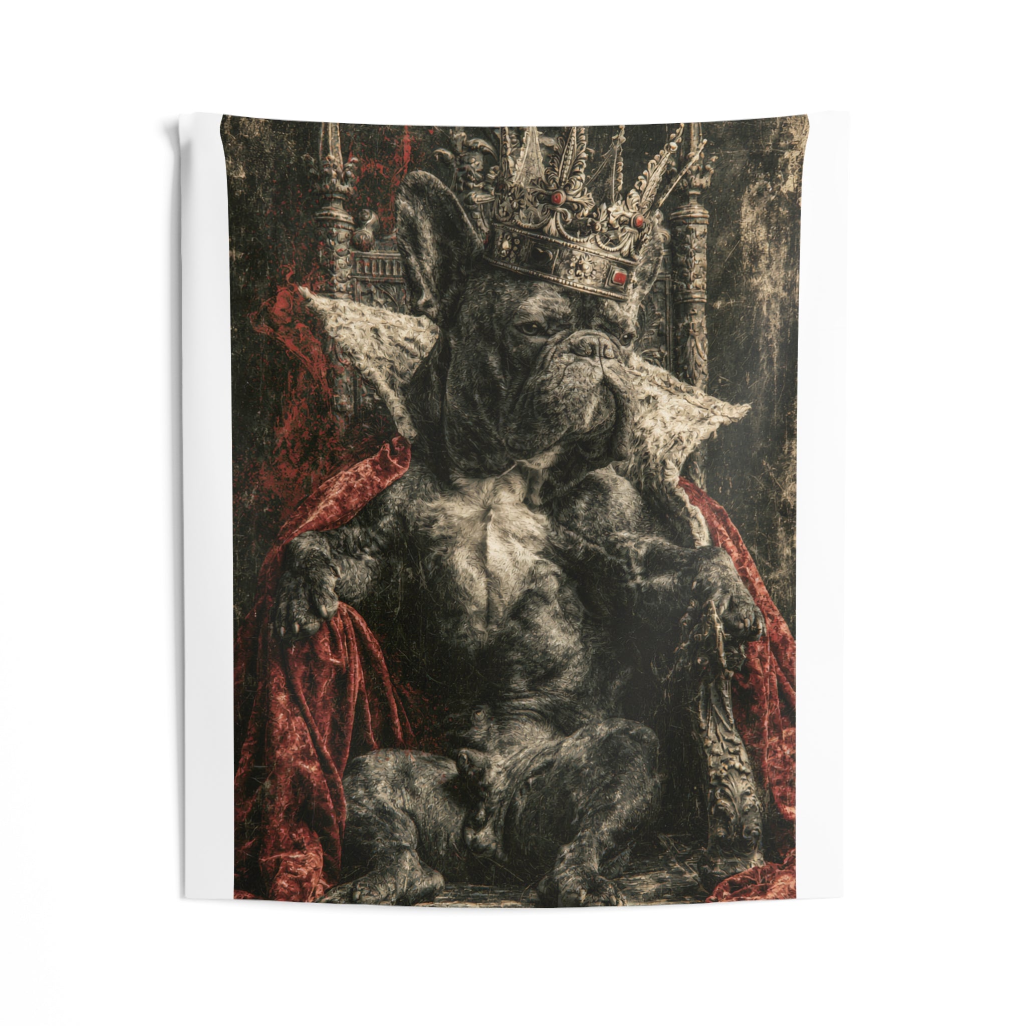 King Bulldog Tapestry — Regal French Bulldog Wall Art