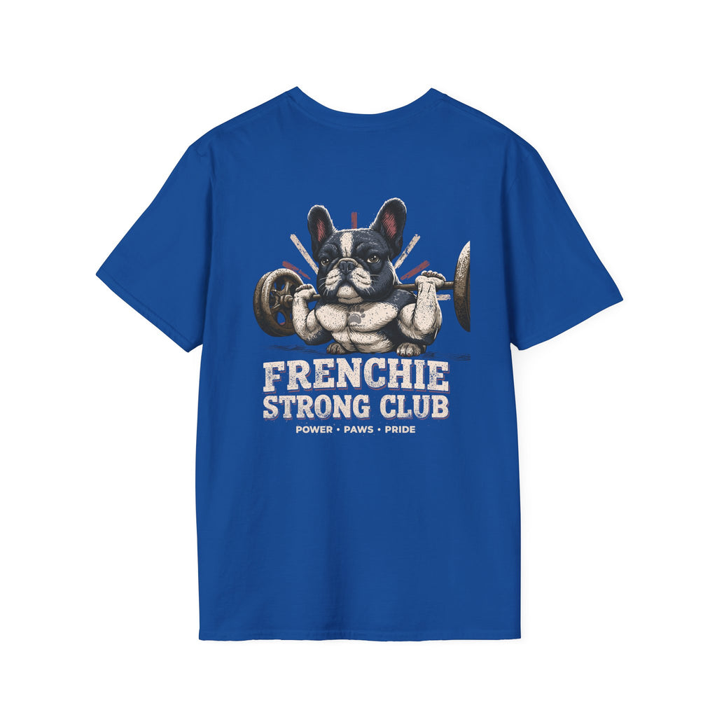 Gym French Bulldog T-Shirt – Fitness Frenchie Workout Shirt for Dog Lovers — Minimal Couples Graphic T-Shirt