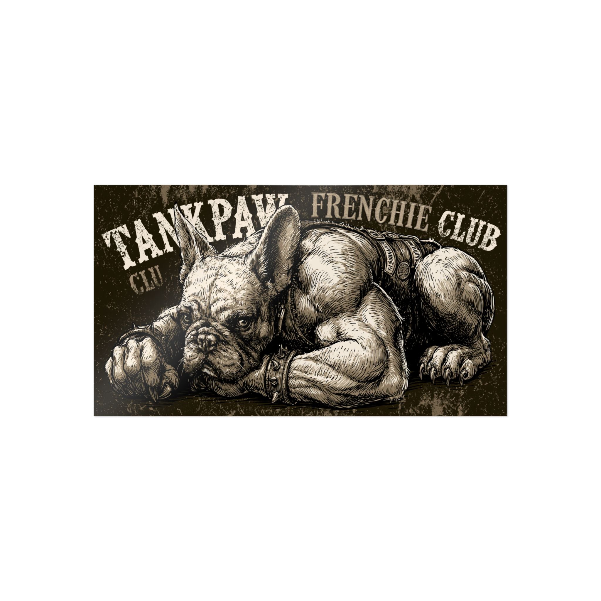 French Bulldog Sticker – Cute Frenchie DTF Decal | Waterproof Sticker for Dog Lovers | Suitable for Laptops, Phones, and Cars | EDM DJ Vinyl Record Design