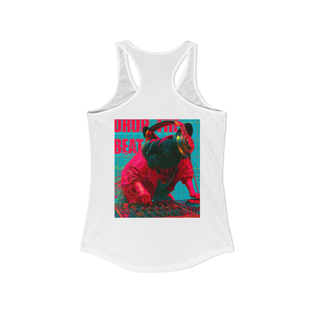 TankPaw™ Women's Frenchie Graphic T-Shirt — "DJ Dog" Design — Music Festival Theme