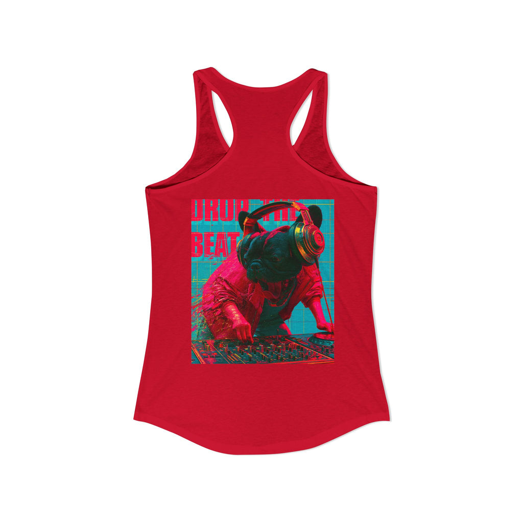 TankPaw™ Women's Frenchie Graphic T-Shirt — "DJ Dog" Design — Music Festival Theme