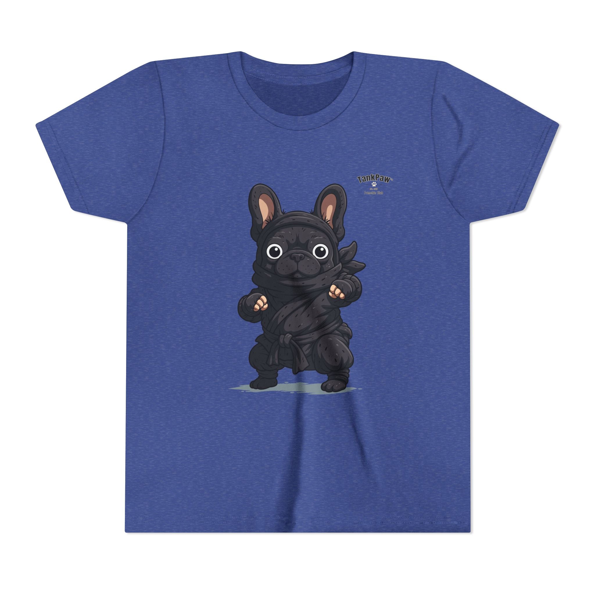 Kids Cute Black French Bulldog Tee – 'TARBUN' Cartoon Pup Youth T-Shirt