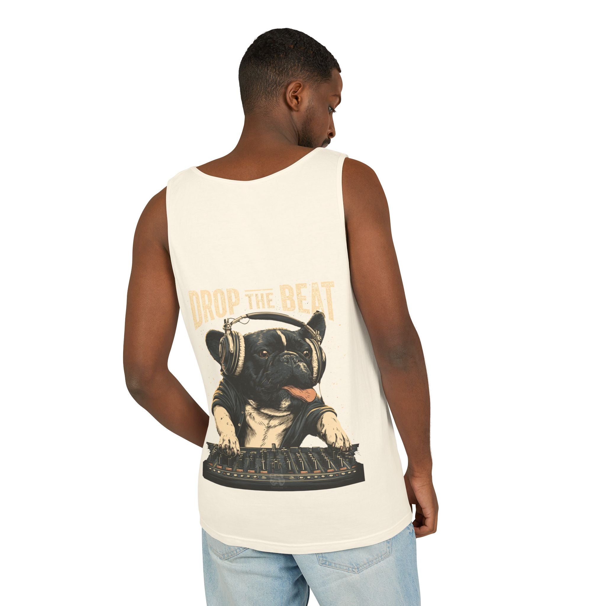 Music Festival Tank Top – "Drop the Beat" Frenchie DJ Graphic Tank