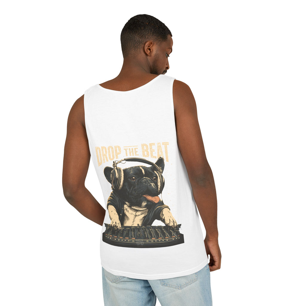 Music Festival Tank Top – "Drop the Beat" Frenchie DJ Graphic Tank