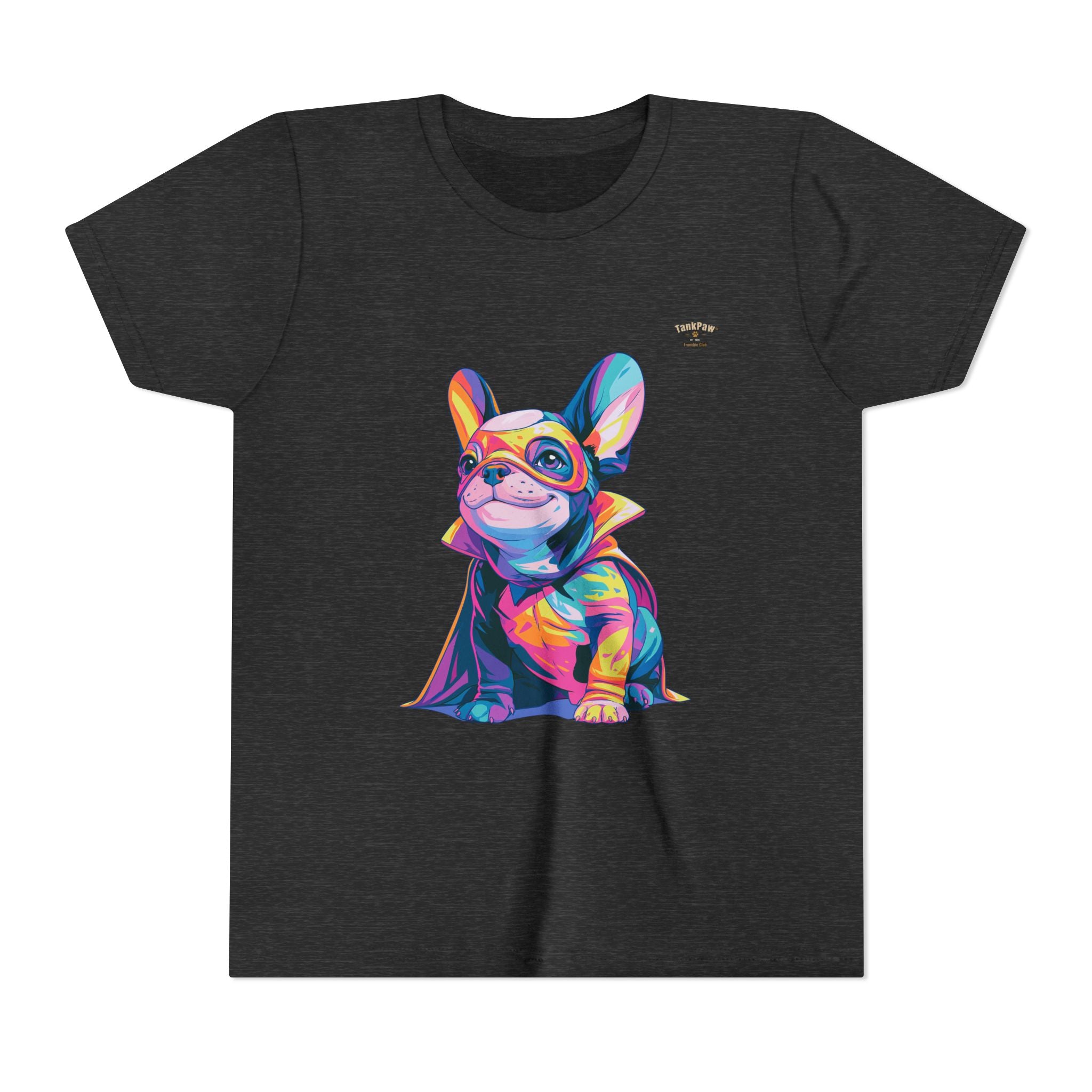 Kids Superhero French Bulldog Tee — Colorful Puppy Costume Youth Shirt