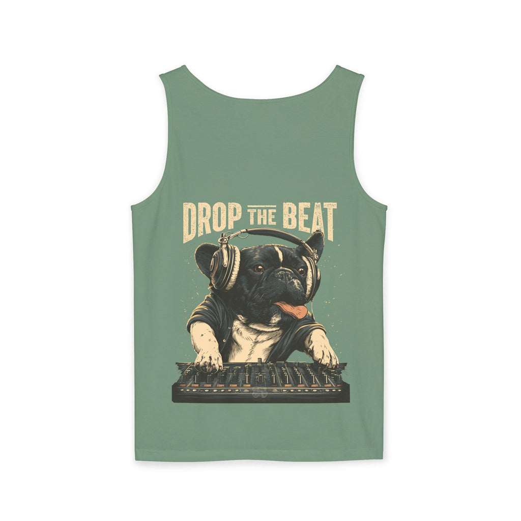 Music Festival Tank Top – "Drop the Beat" Frenchie DJ Graphic Tank