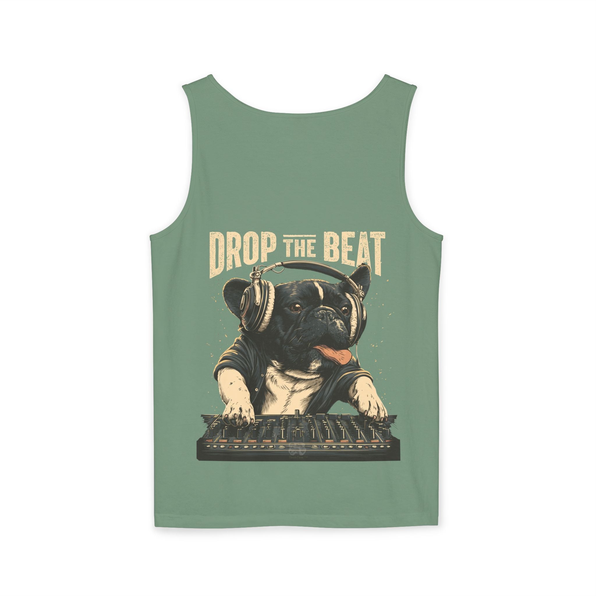 Music Festival Tank Top – "Drop the Beat" Frenchie DJ Graphic Tank