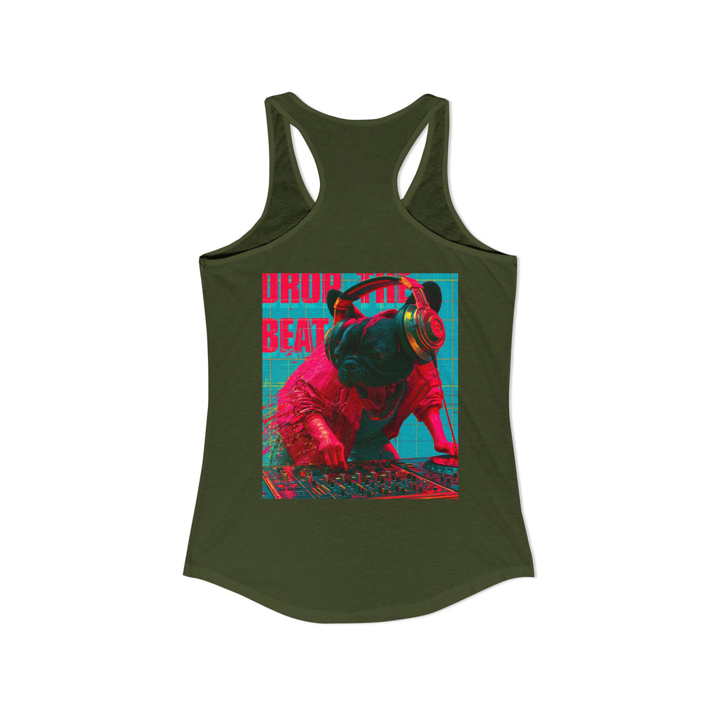 TankPaw™ Women's Frenchie Graphic T-Shirt — "DJ Dog" Design — Music Festival Theme