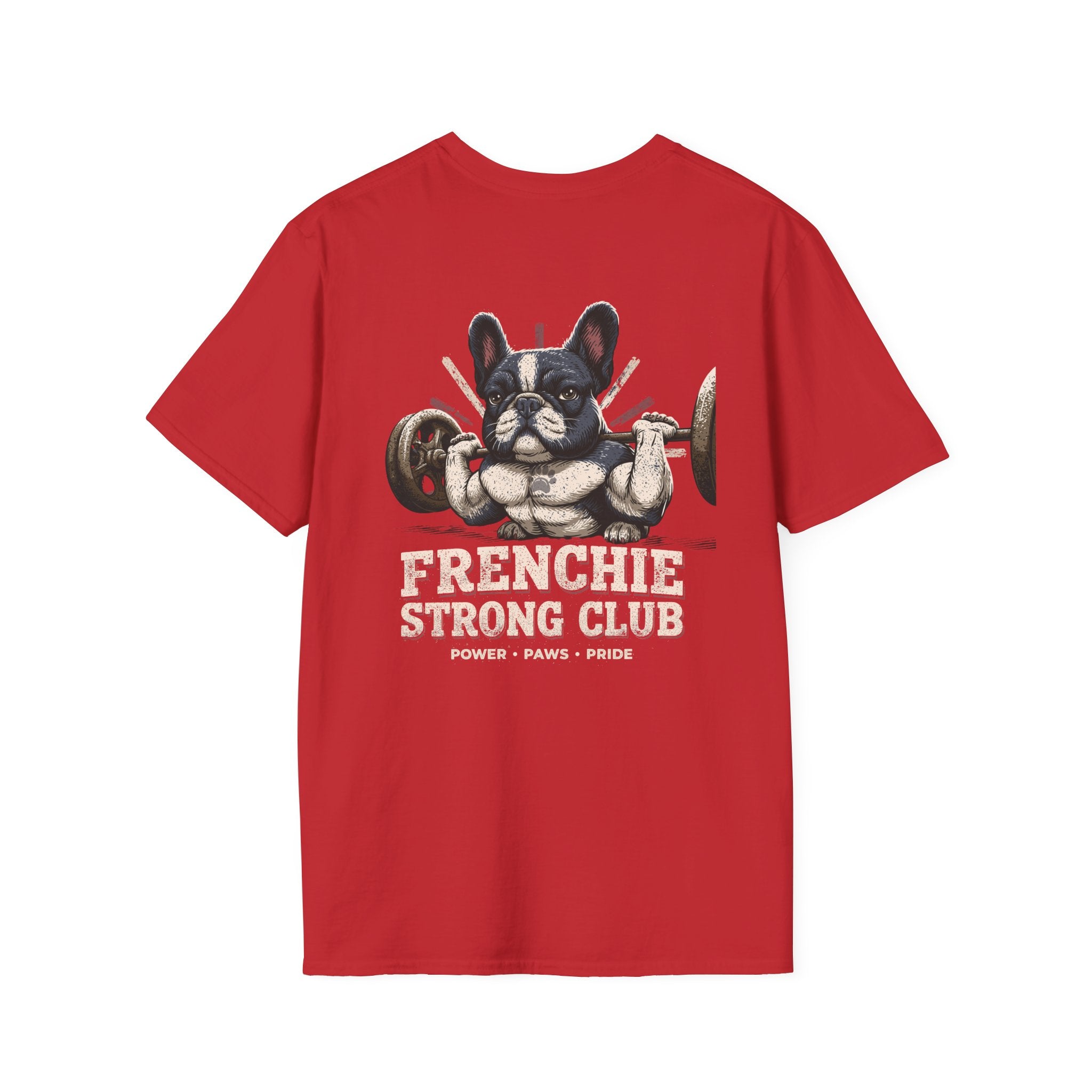Gym French Bulldog T-Shirt – Fitness Frenchie Workout Shirt for Dog Lovers — Minimal Couples Graphic T-Shirt