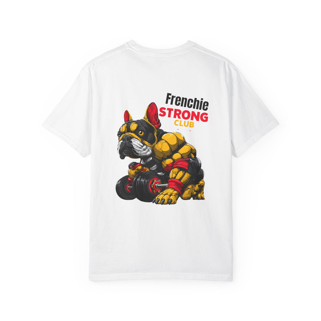 "Frenchie Strong Club" Muscular Dog Pet T-Shirt — Cute Frenchie Weightlifting Graphic Tee