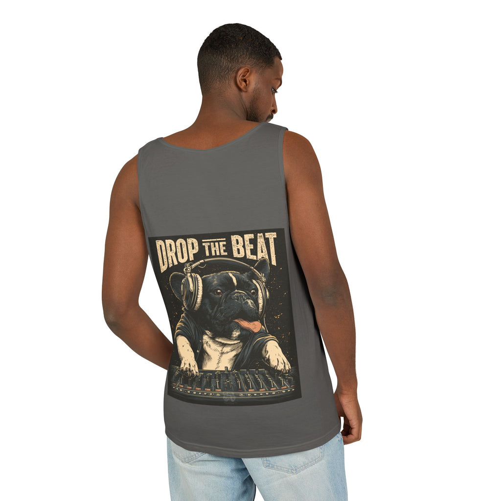 Music Festival Tank Top – "Drop the Beat" Frenchie DJ Graphic Tank