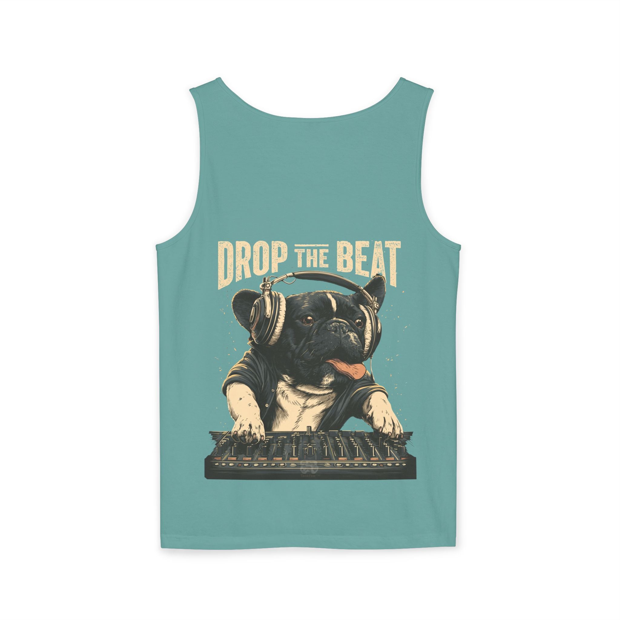 Music Festival Tank Top – "Drop the Beat" Frenchie DJ Graphic Tank