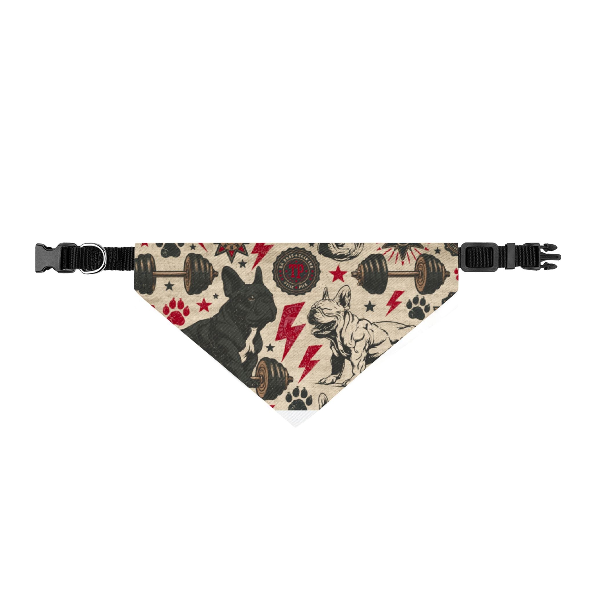 Clip-on Pet Bandana — Retro Tattoo Puppy Pattern Collar Accessory-Pet Bandana
