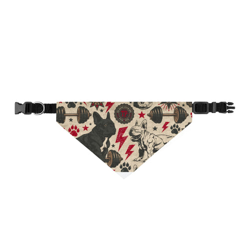 Clip-on Pet Bandana — Retro Tattoo Puppy Pattern Collar Accessory-Pet Bandana