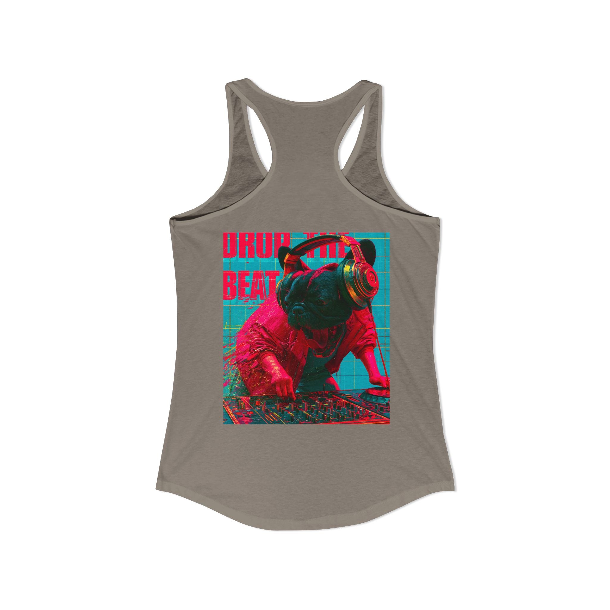 TankPaw™ Women's Frenchie Graphic T-Shirt — "DJ Dog" Design — Music Festival Theme