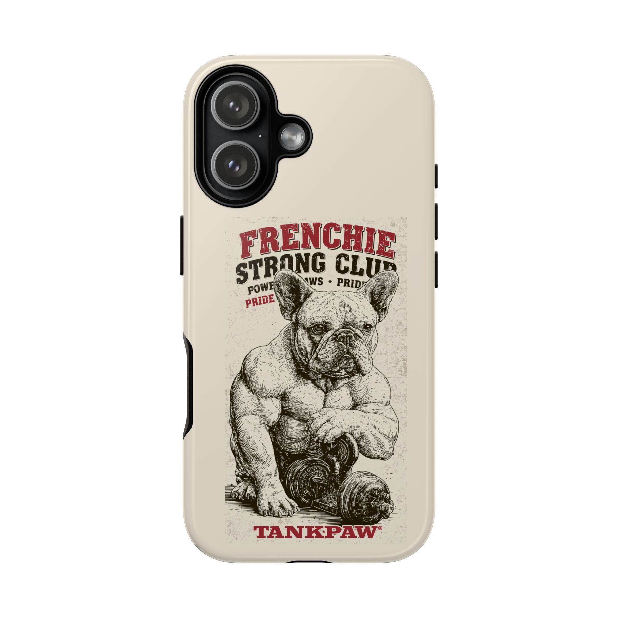TankPaw® Frenchie Strong Club Premium Phone Case – Vintage French Bulldog Protective