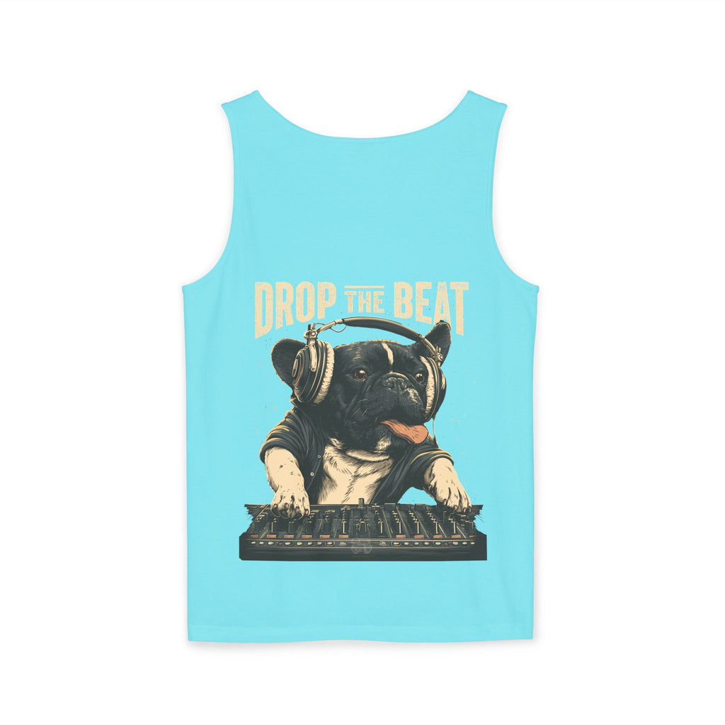 Music Festival Tank Top – "Drop the Beat" Frenchie DJ Graphic Tank