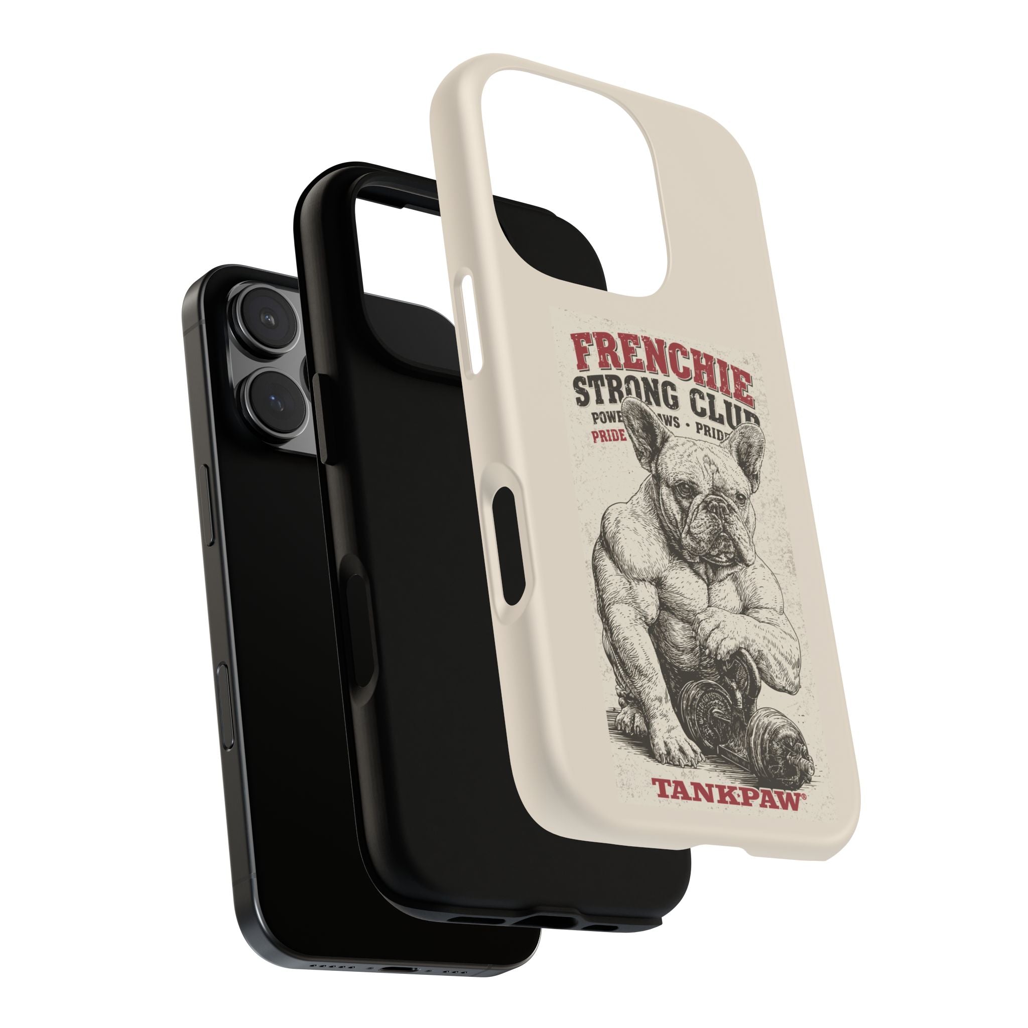 TankPaw® Frenchie Strong Club Premium Phone Case – Vintage French Bulldog Protective
