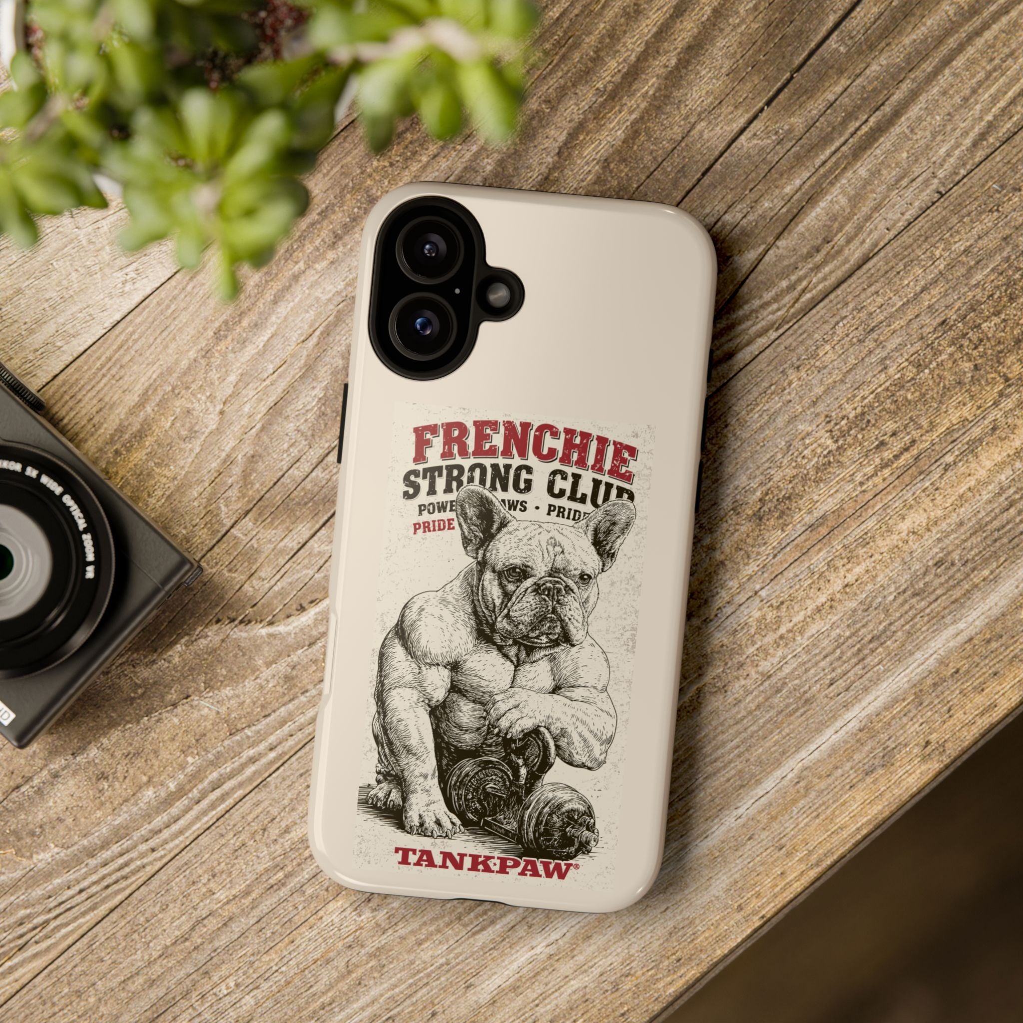TankPaw® Frenchie Strong Club Premium Phone Case – Vintage French Bulldog Protective