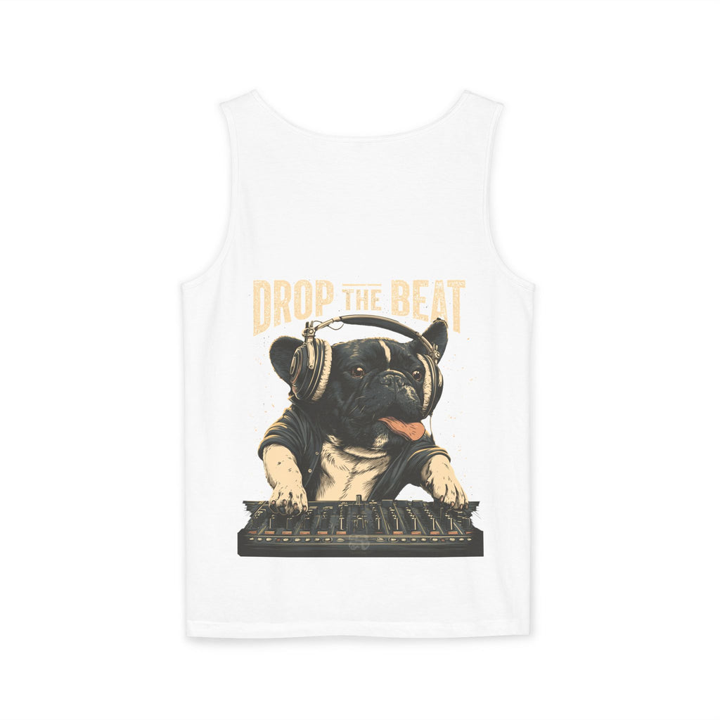 Music Festival Tank Top – "Drop the Beat" Frenchie DJ Graphic Tank