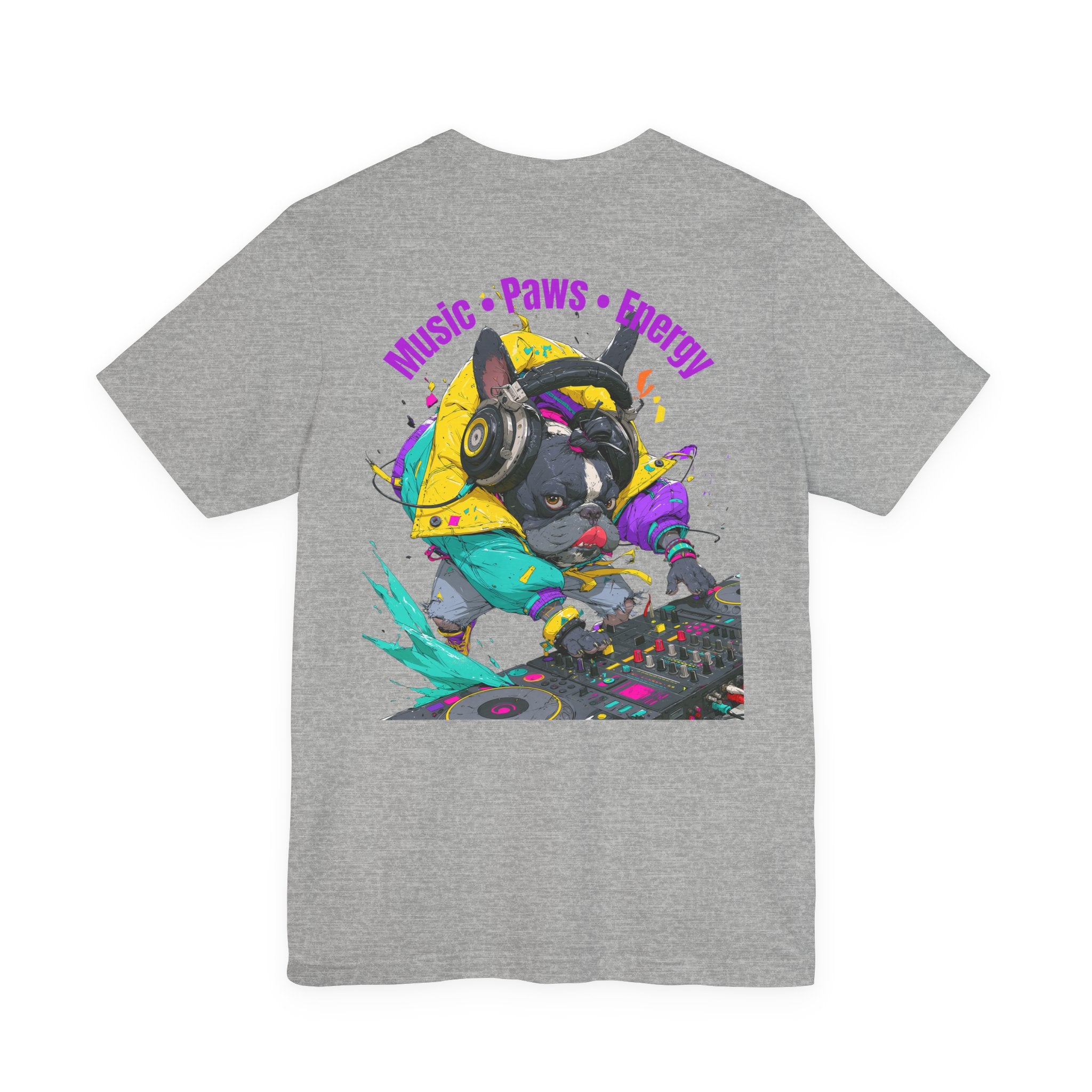 DJ French Bulldog T-Shirt — "Music • Paws • Energy" Graphic Tee