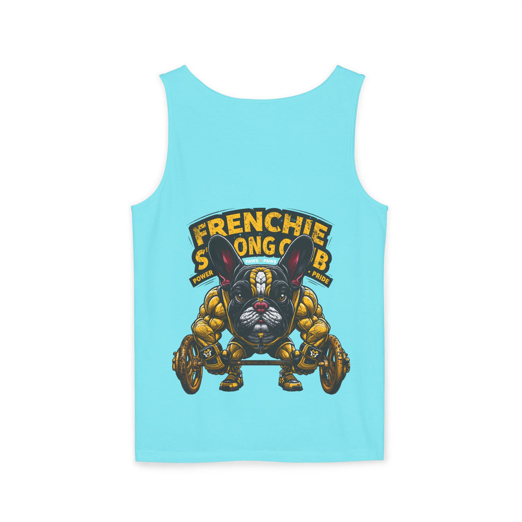 Power Paws Tank Top — "Frenchie Strong" Graphic Dog Fitness Tank