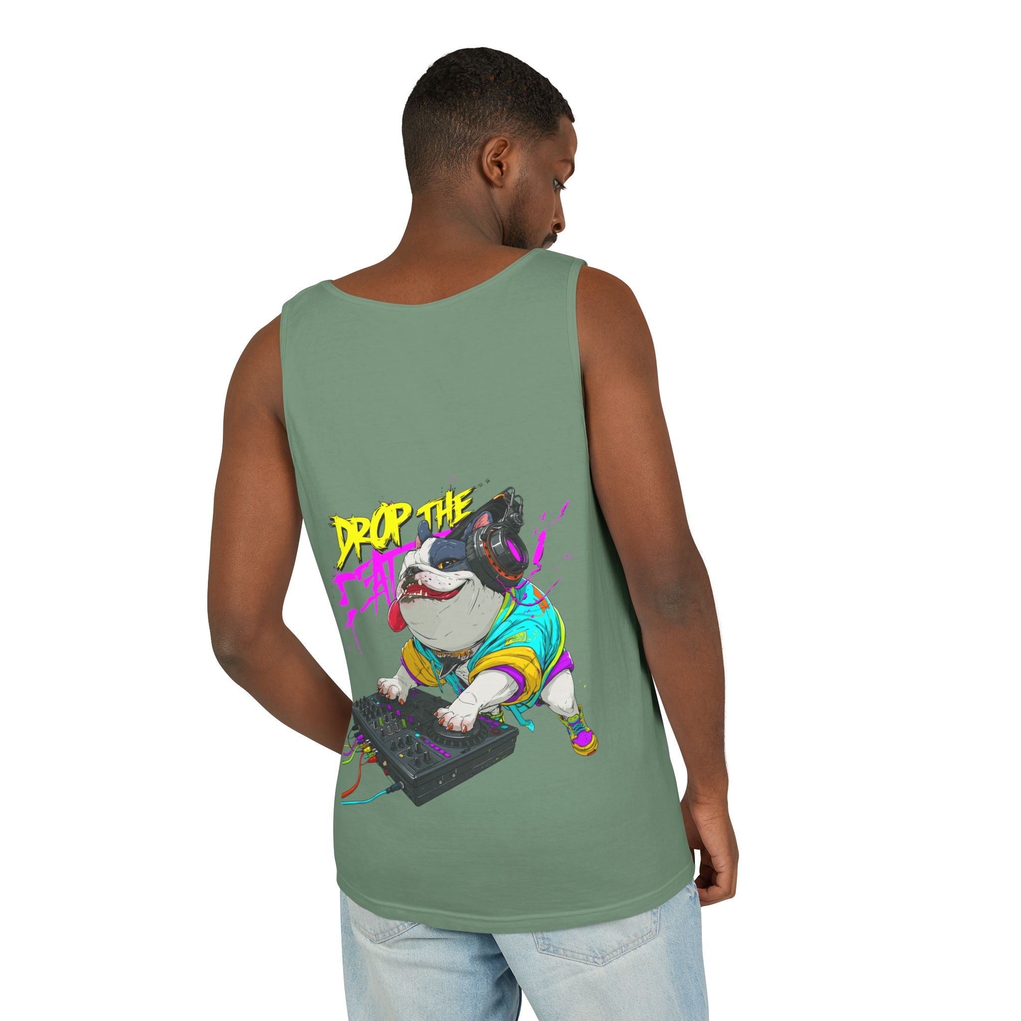 DJ French Bulldog Tank Top – EDM Festival Sleeveless Shirt for Frenchie Lovers