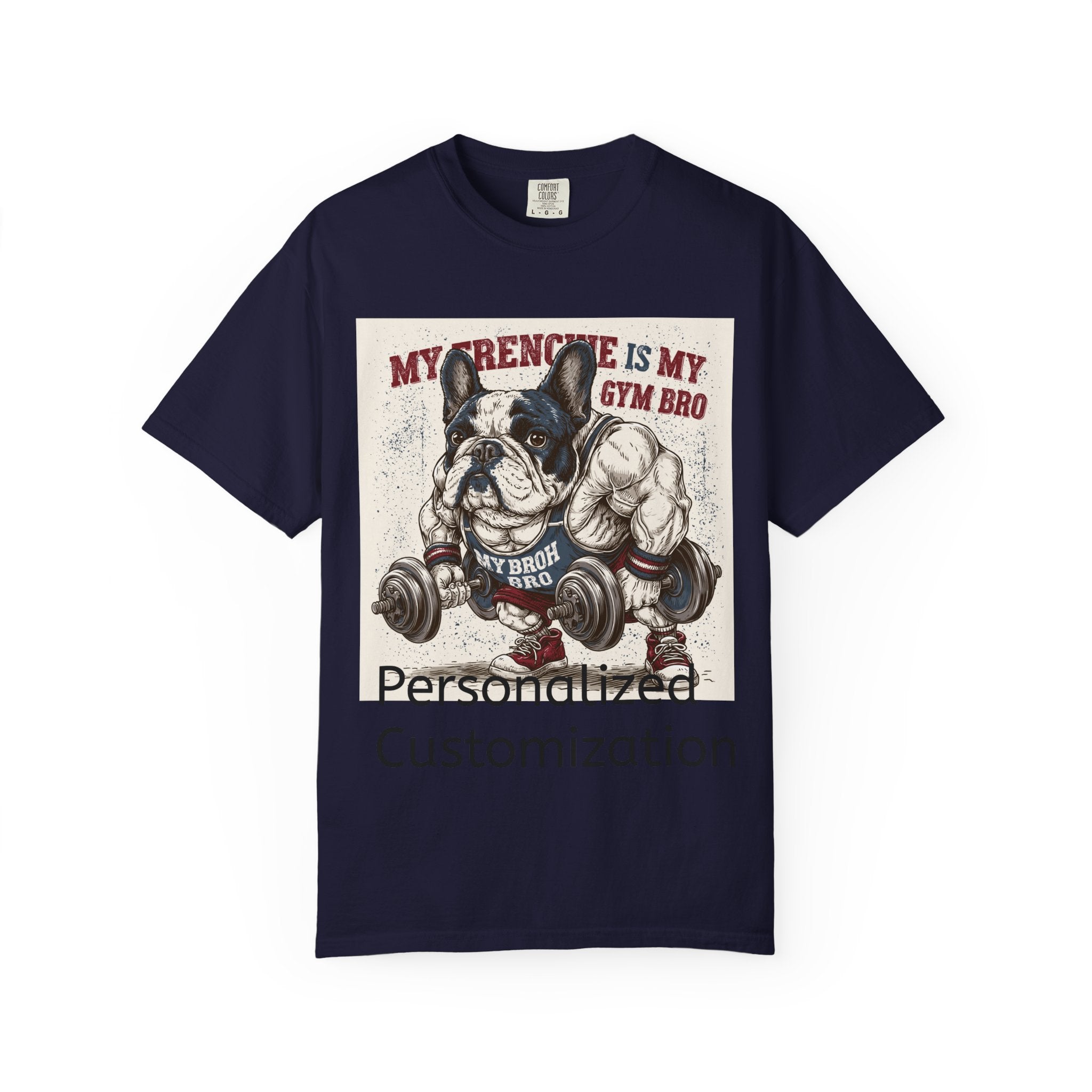 Personalized French Bulldog T-Shirt | Custom Frenchie Name Graphic Tee for Dog Lovers