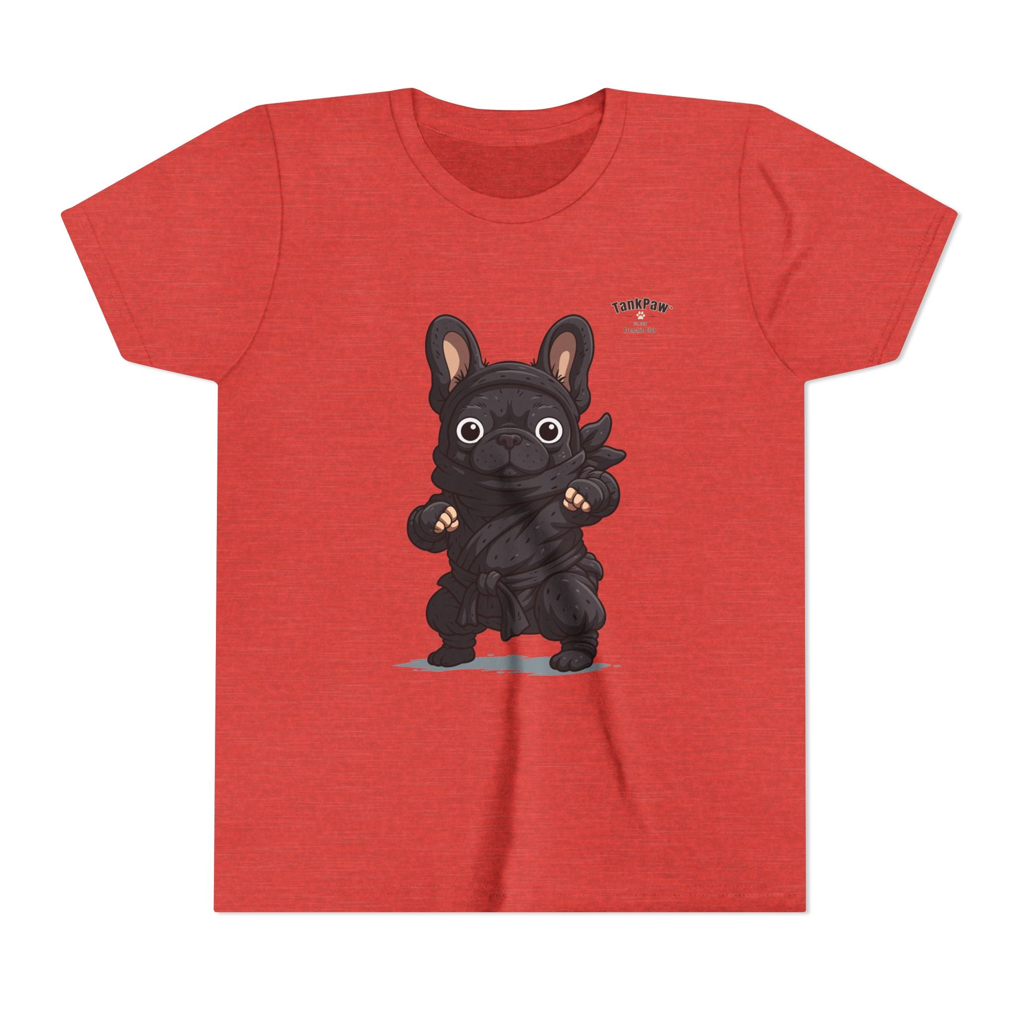 Kids Cute Black French Bulldog Tee – 'TARBUN' Cartoon Pup Youth T-Shirt