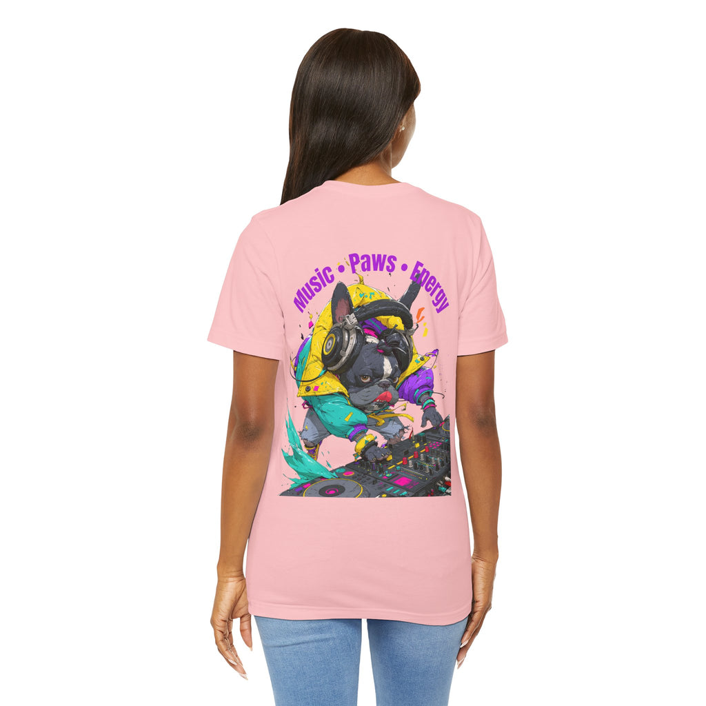 DJ French Bulldog T-Shirt — "Music • Paws • Energy" Graphic Tee