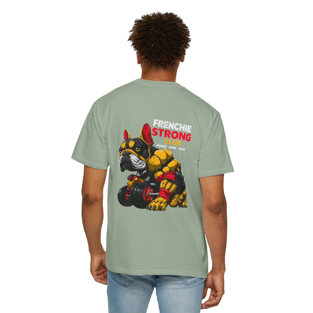 "Frenchie Strong Club" Muscular Dog Pet T-Shirt — Cute Frenchie Weightlifting Graphic Tee