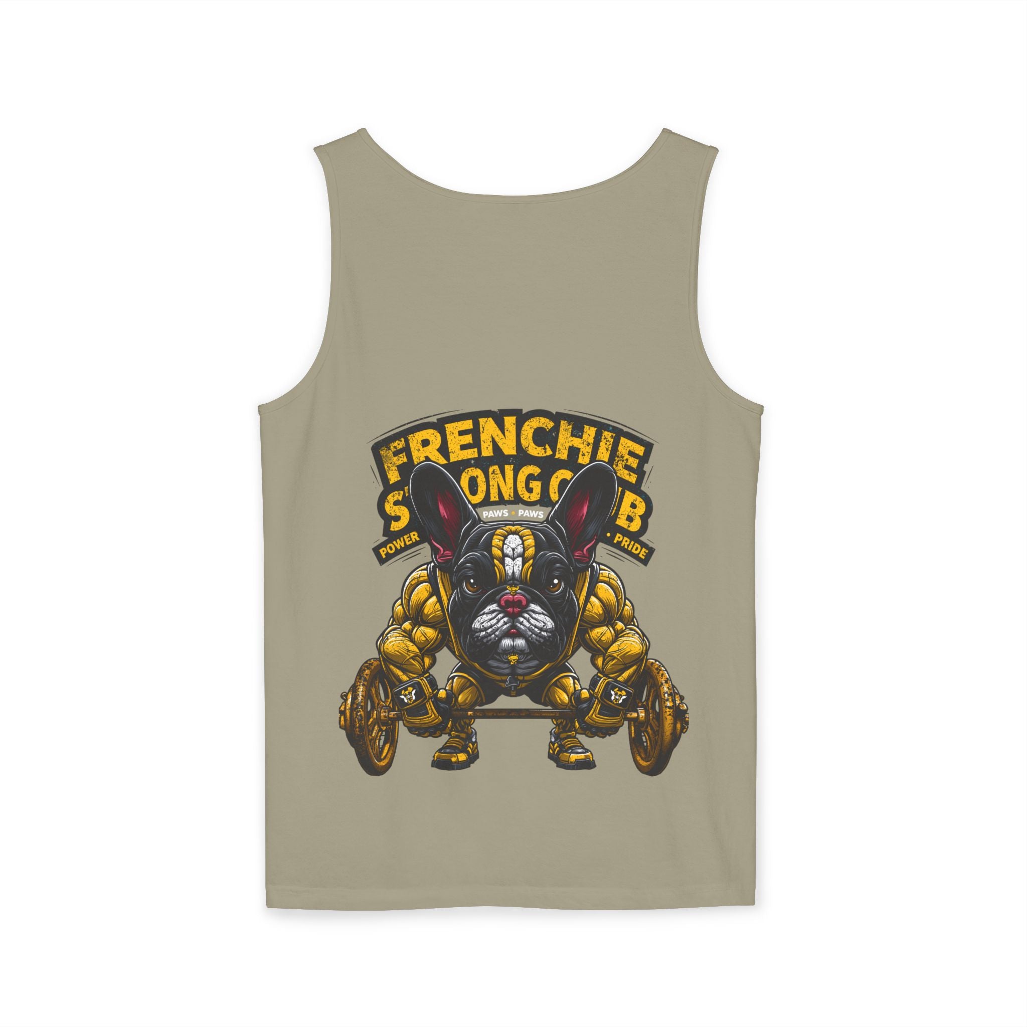 Power Paws Tank Top — "Frenchie Strong" Graphic Dog Fitness Tank
