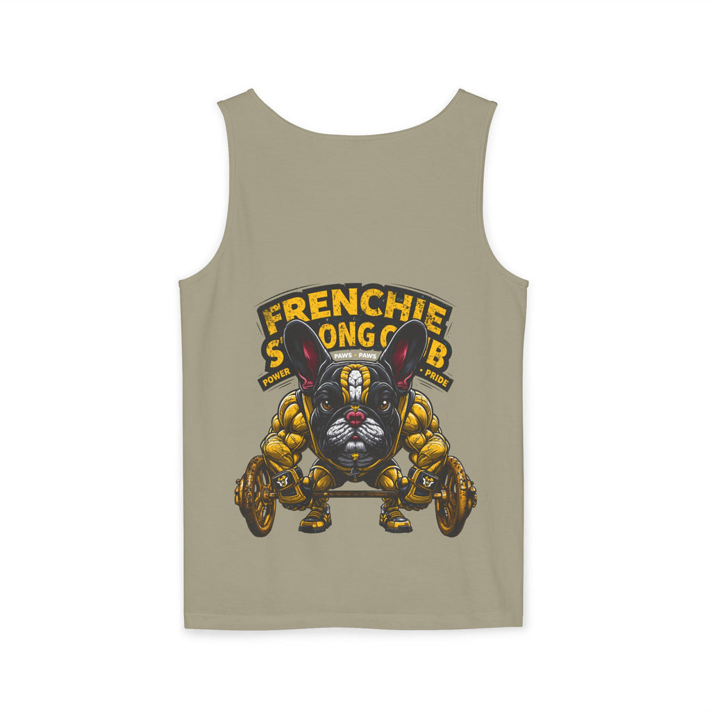Power Paws Tank Top — "Frenchie Strong" Graphic Dog Fitness Tank