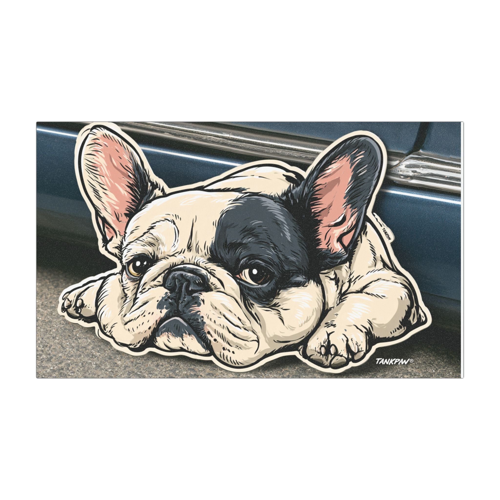 French Bulldog Car Magnet – Frenchie Dad Premium Dog Lover Decal | Funny Pet Owner Vehicle Sticker | TankPaw