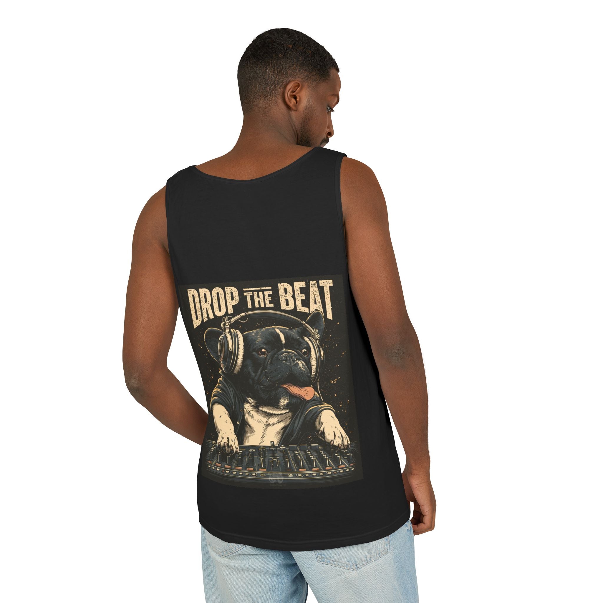 Music Festival Tank Top – "Drop the Beat" Frenchie DJ Graphic Tank