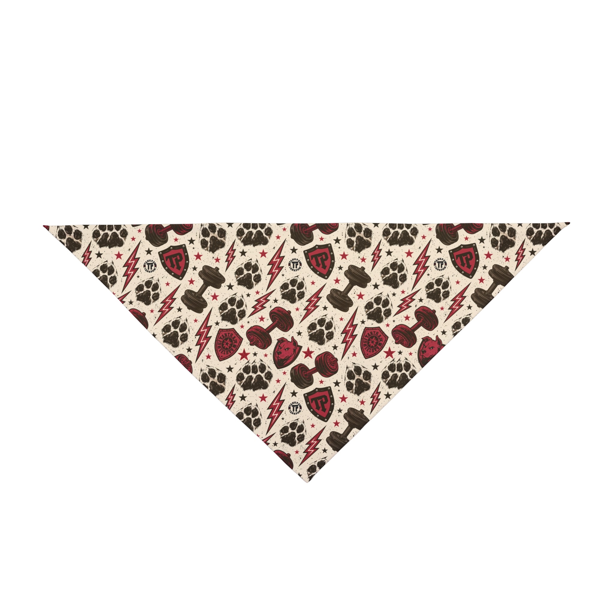 TankPaw® Premium Dog Bandana – Stylish Pet Bandana for French Bulldogs & Small Dogs-Punk skull and lightning bolt design