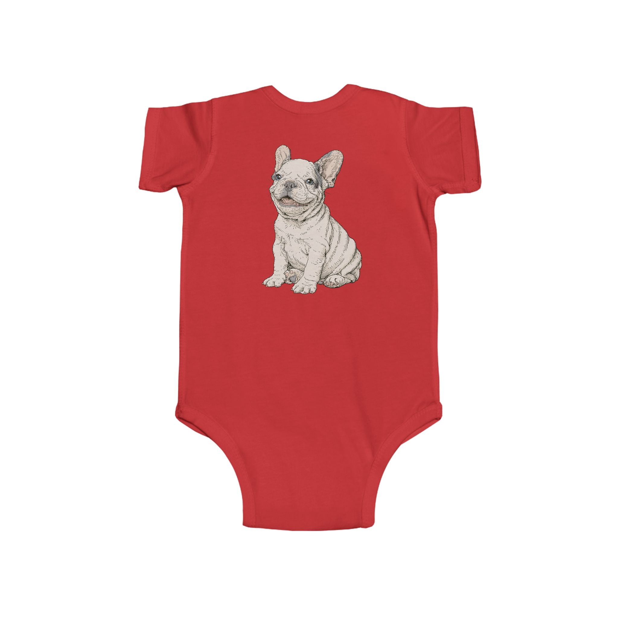 Infant Bodysuit – "Happy and Daring" Cute French Bulldog Baby Onesie