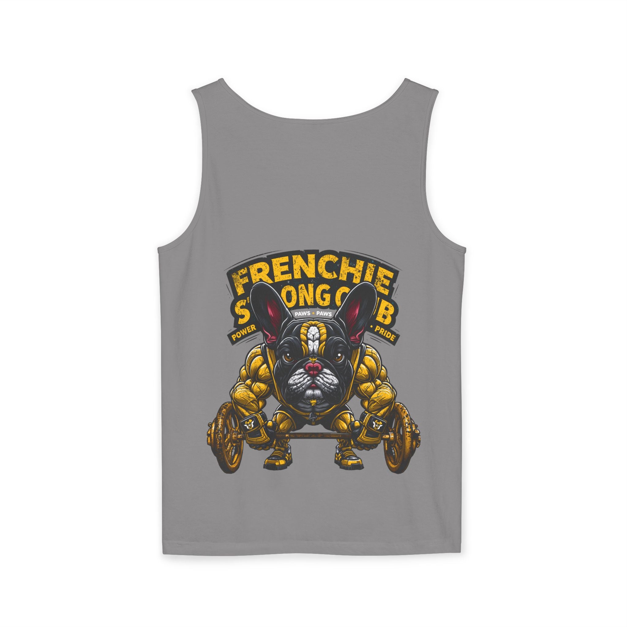 Power Paws Tank Top — "Frenchie Strong" Graphic Dog Fitness Tank