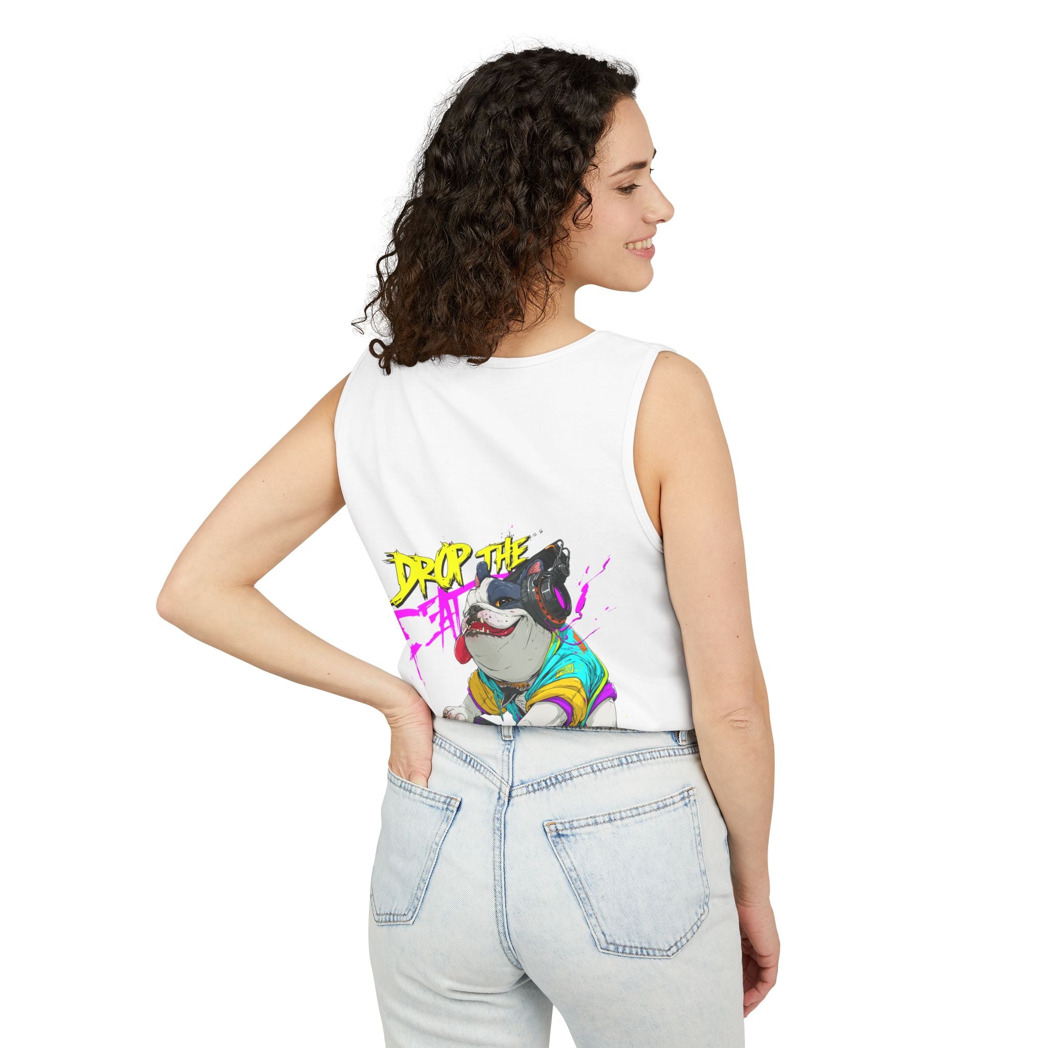 DJ French Bulldog Tank Top – EDM Festival Sleeveless Shirt for Frenchie Lovers